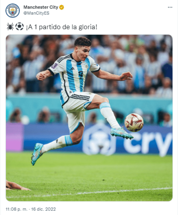 Otro Posteo Más El Mensaje De Manchester City Para Julián Álvarez En La Previa De La Gran Final 