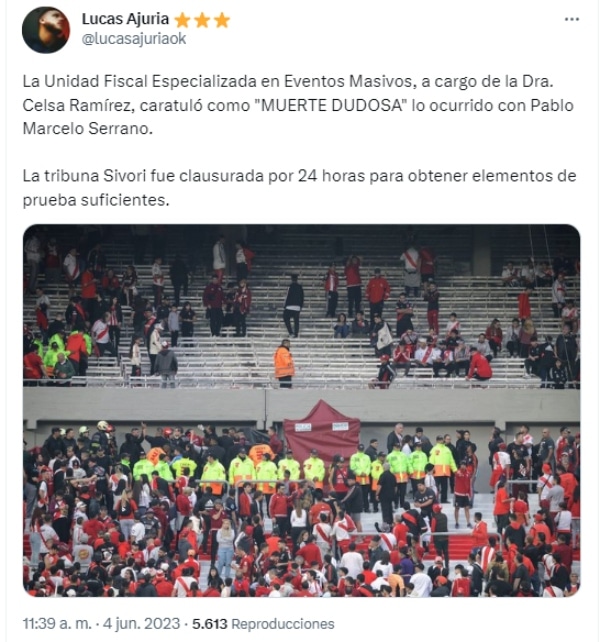 En medio de tantas especulaciones, la fiscal Celsa Ramírez acaba de tomar una decisión importante tras la tragedia en el Monumental.