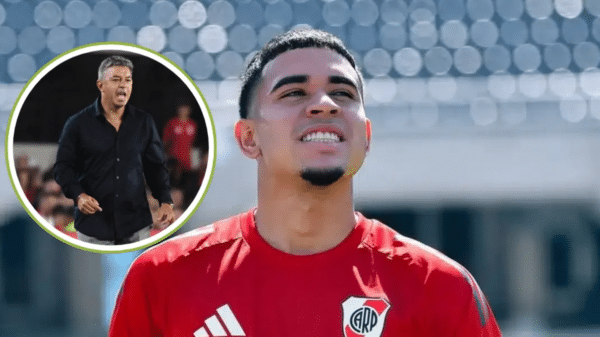 Marcelo Gallardo y Kendry Páez