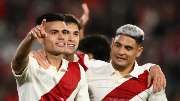 El volante marcó su primer tanto con River en la goleada ante Blooming