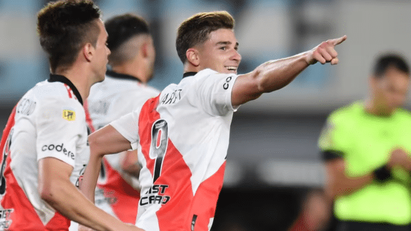 Julián Álvarez fue el gran protagonista de la última vez que River le ganó a San Lorenzo en el Monumental