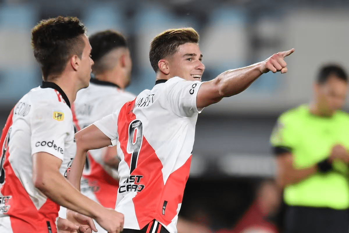 Julián Álvarez fue el gran protagonista de la última vez que River le ganó a San Lorenzo en el Monumental