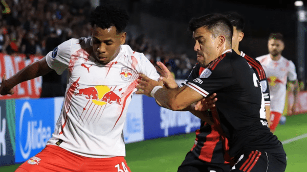 River ya le ganó a Bragantino en Brasil