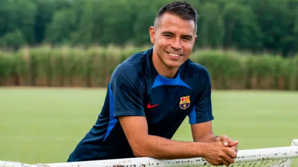 Javier Saviola trabaja, actualmente, en el Barcelona.
