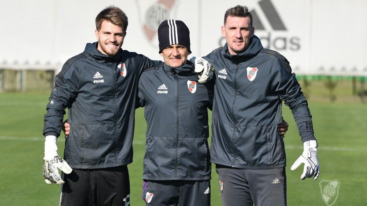 Franco Armani, Tato Montes y Ezequiel Centurión.